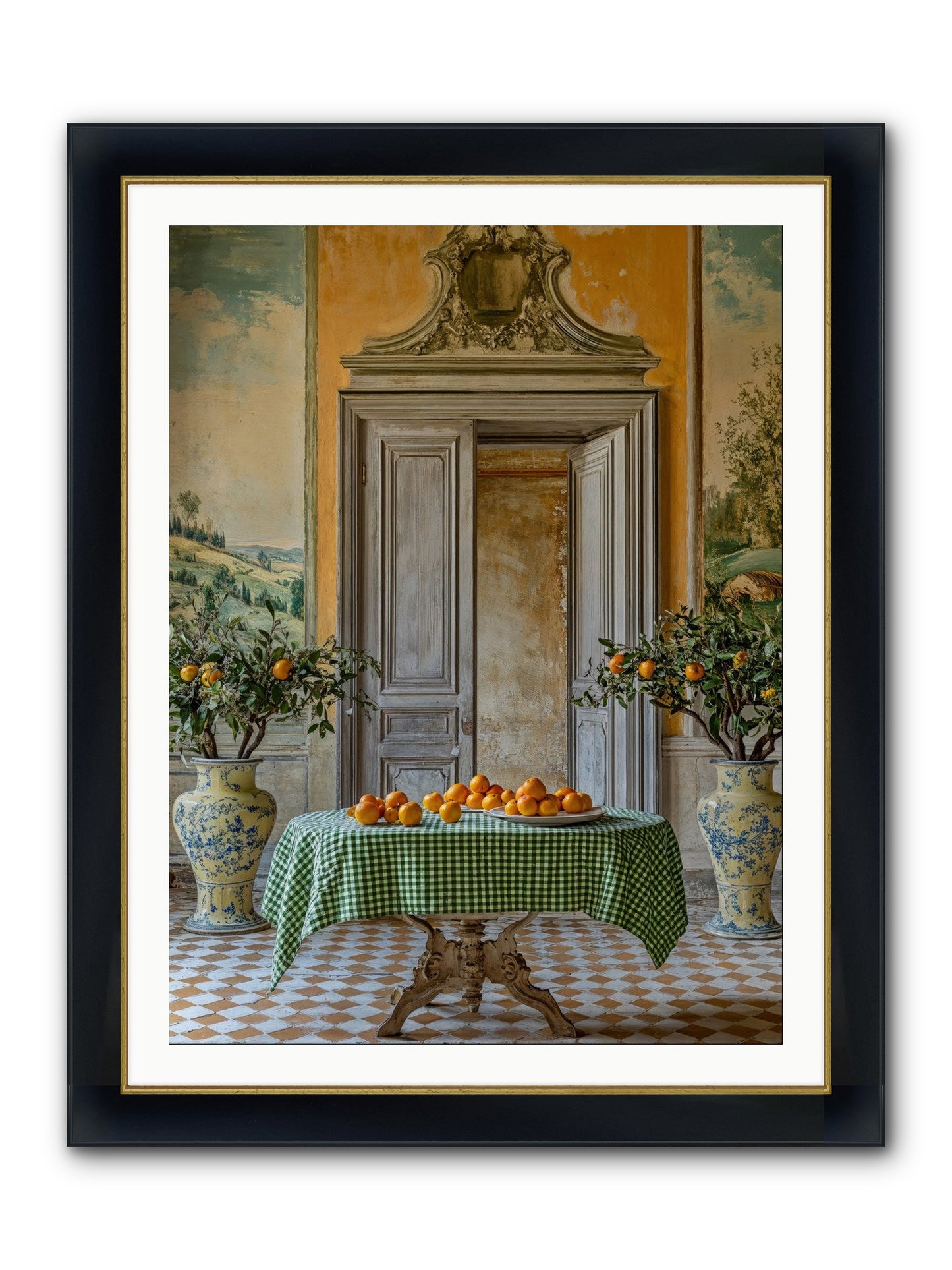 The Last Medici Garden Framed Print - Wide Black w/Gold 30x40
