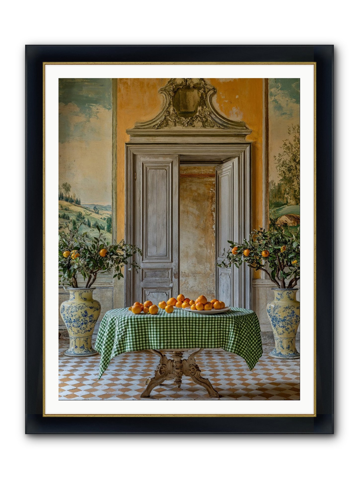 The Last Medici Garden Framed Print - Wide Black w/Gold 36x48