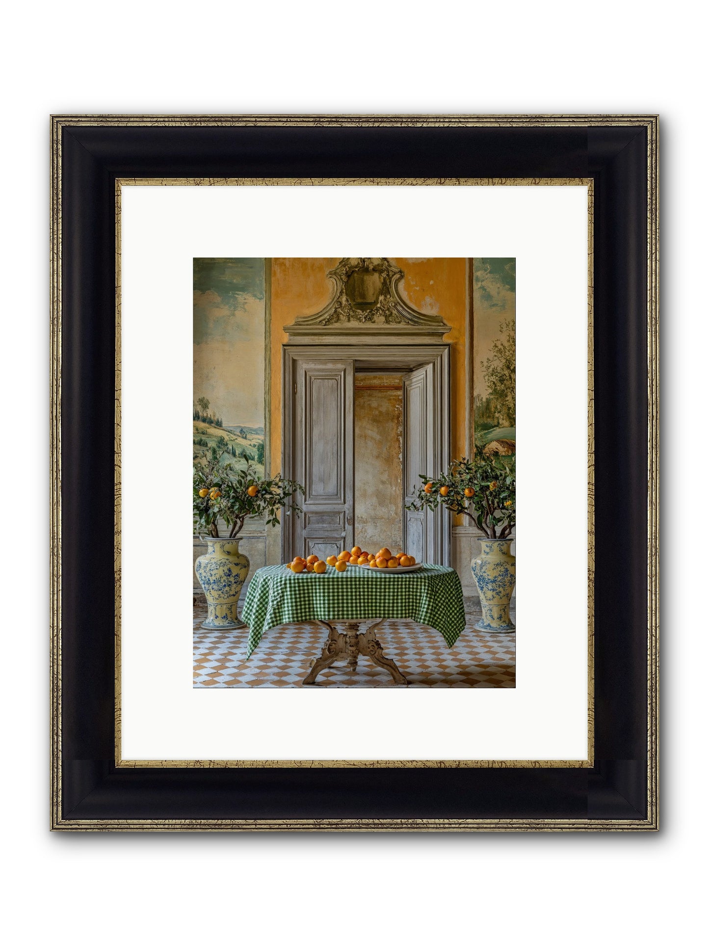 The Last Medici Garden Framed Print - Black & Gold 9x12