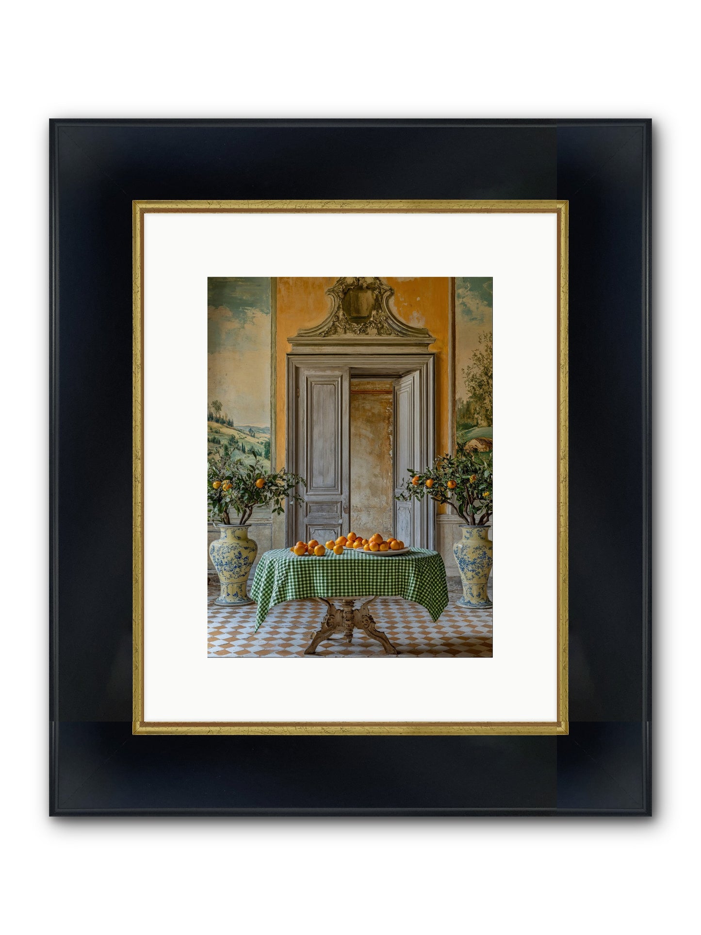 The Last Medici Garden Framed Print - Wide Black w/Gold 9x12