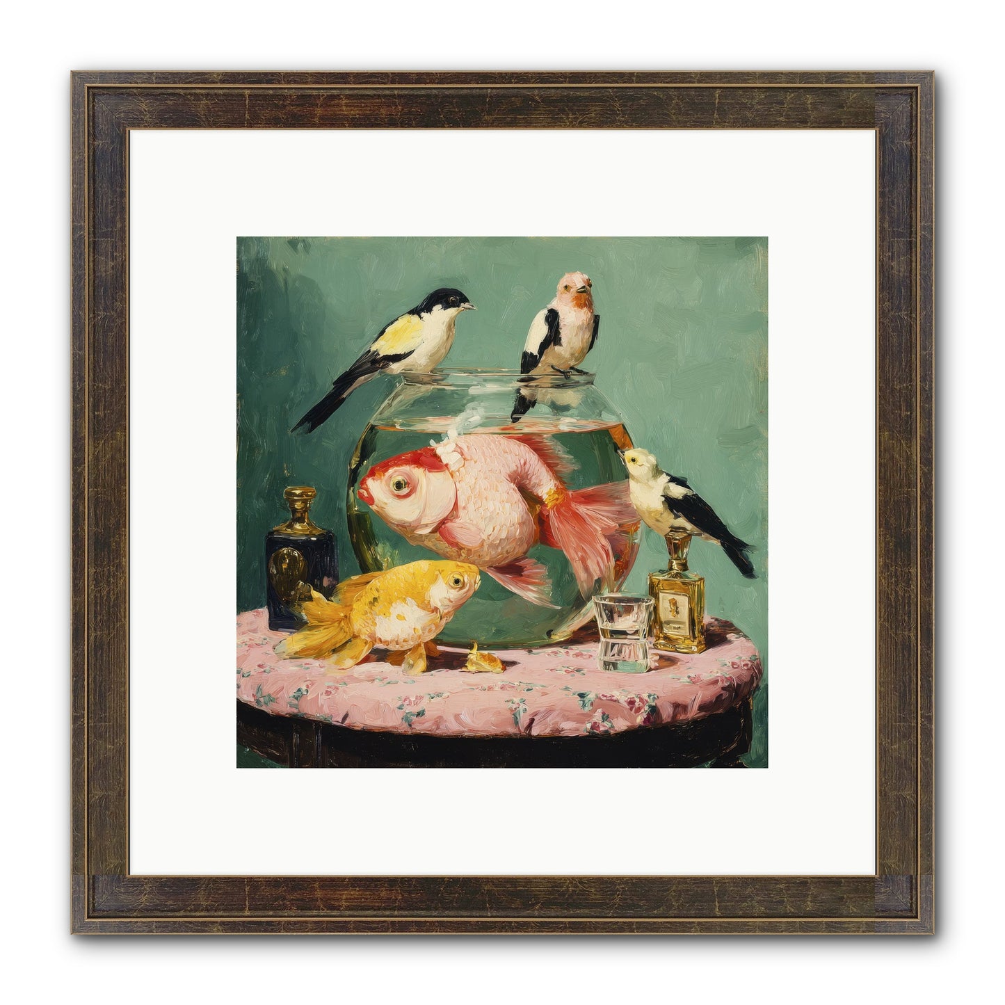 The Last Peony Café Framed Print - Slimwoods Black/Gold 10x10
