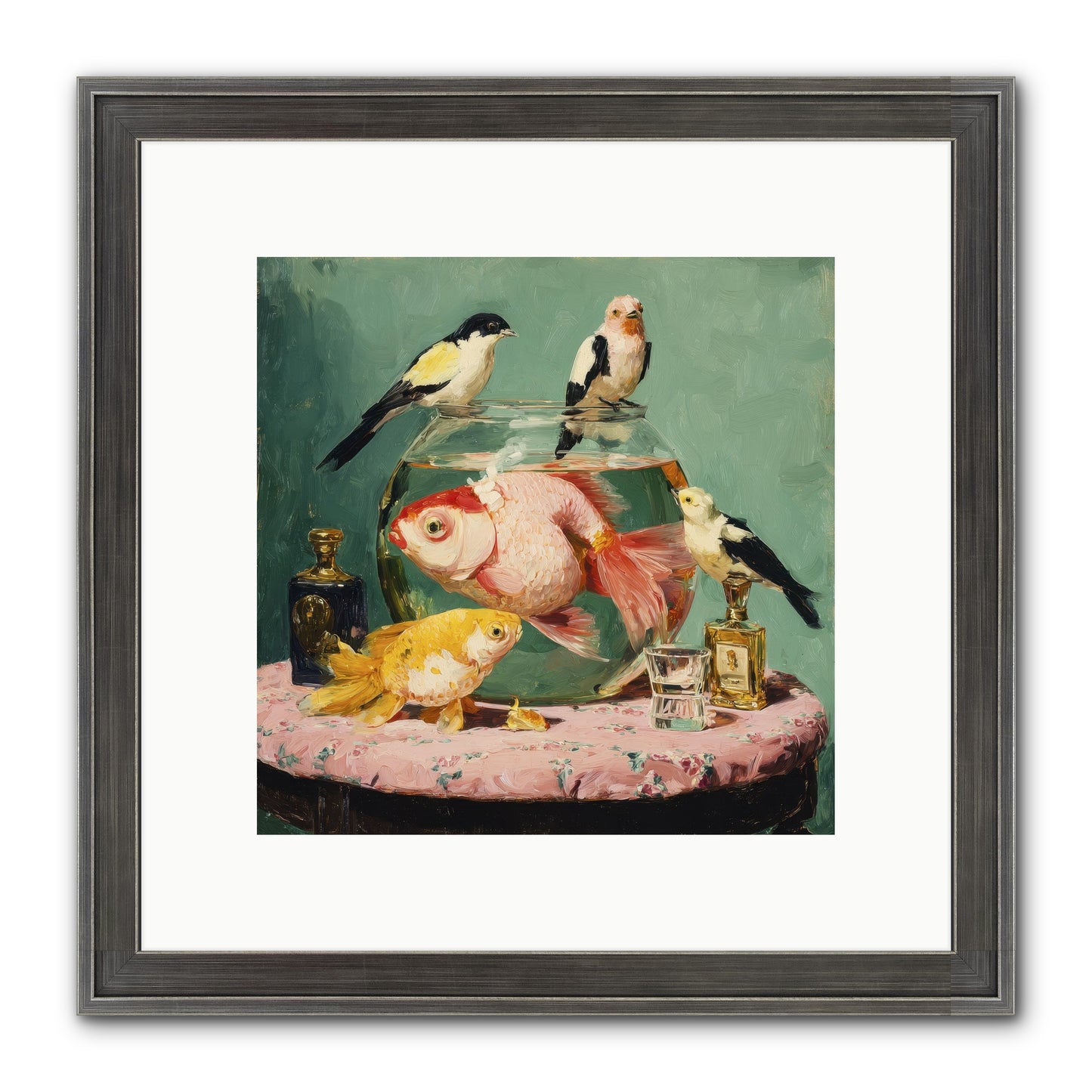 The Last Peony Café Framed Print - Slimwoods Black/Silver 10x10