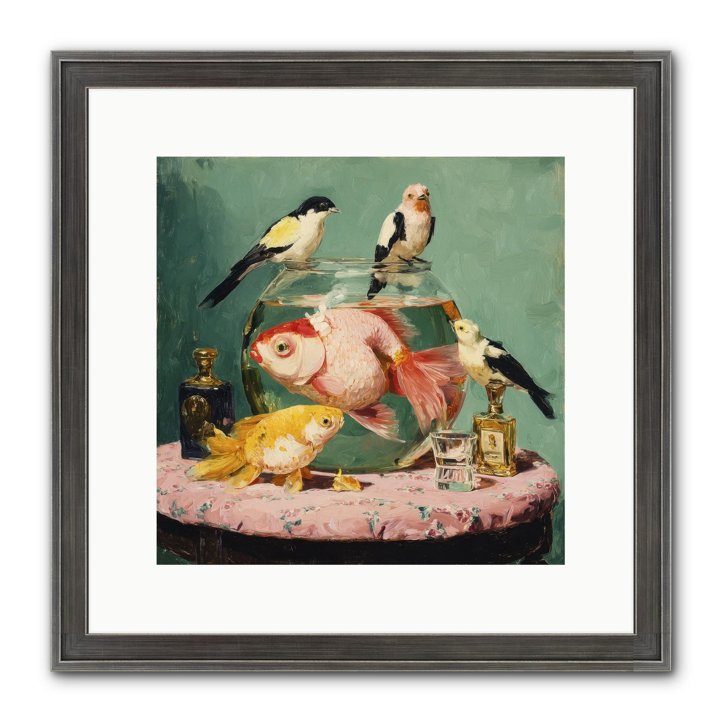 The Last Peony Café Framed Print - Slimwoods Black/Silver 12x12