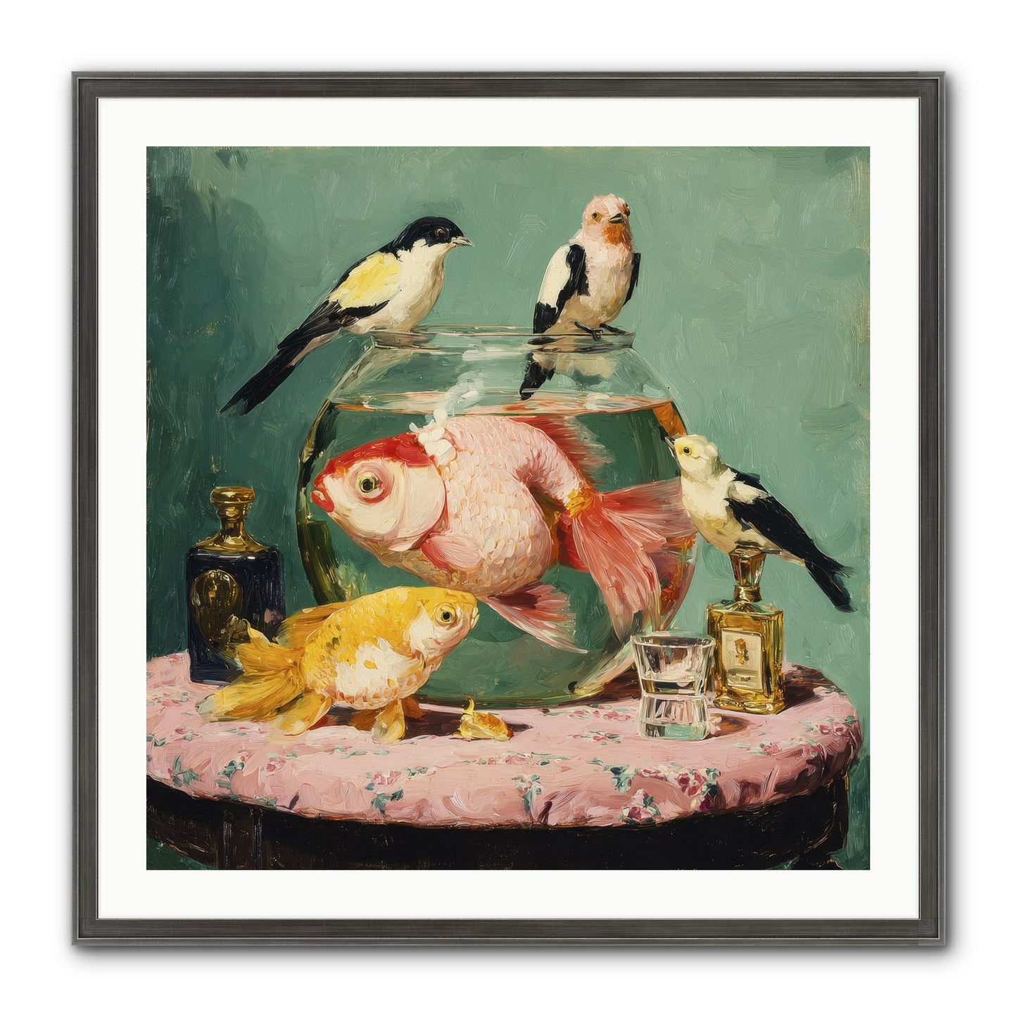 The Last Peony Café Framed Print - Slimwoods Black/Silver 30x30