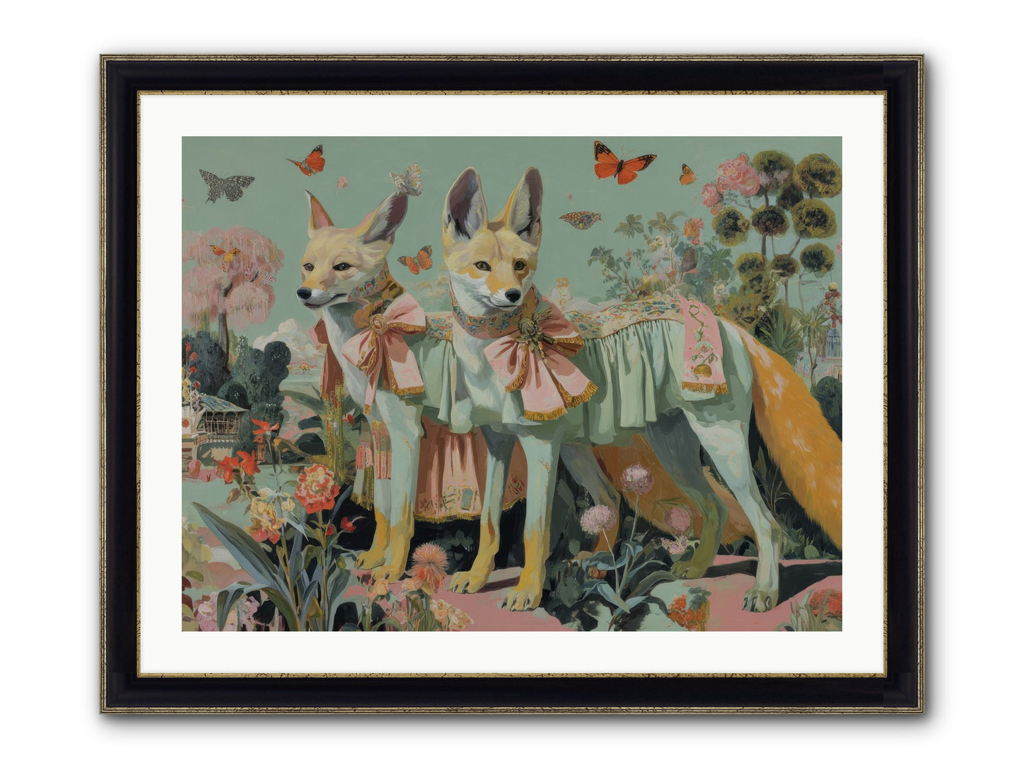 The Last Sparkling Ember Framed Print - Black & Gold 32x24