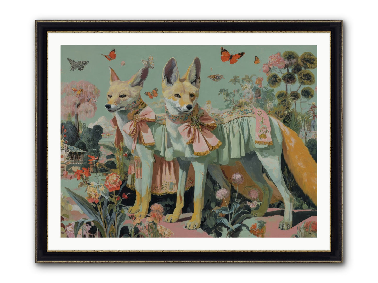 The Last Sparkling Ember Framed Print - Black & Gold 40x30