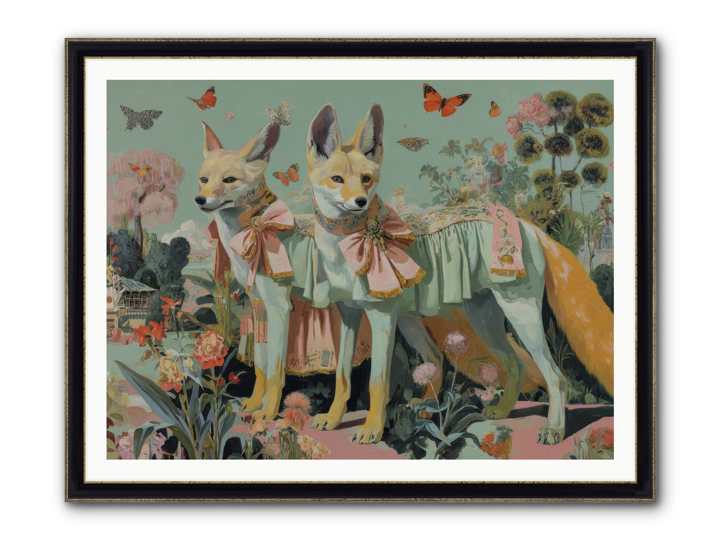 The Last Sparkling Ember Framed Print - Black & Gold 48x36