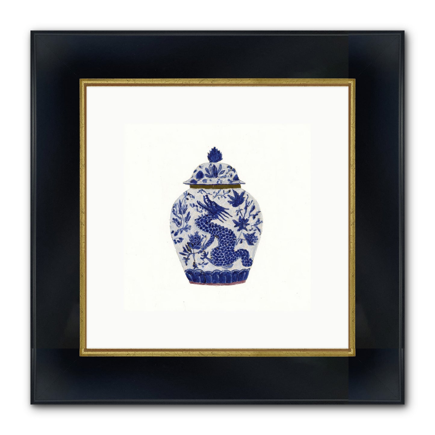 The Lavender Ledger Framed Print - Wide Black w/Gold 10x10