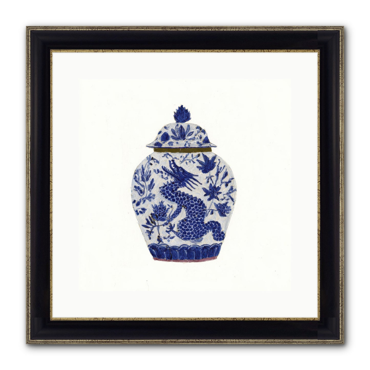 The Lavender Ledger Framed Print - Black & Gold 16x16