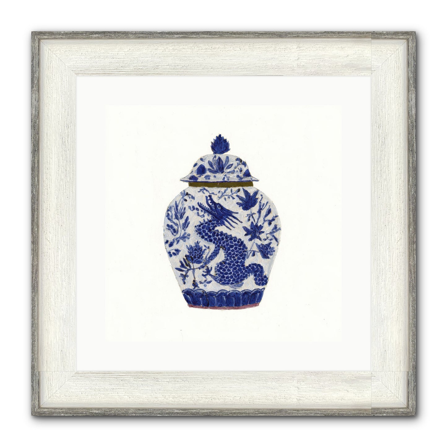 The Lavender Ledger Framed Print - Driftwood White 16x16