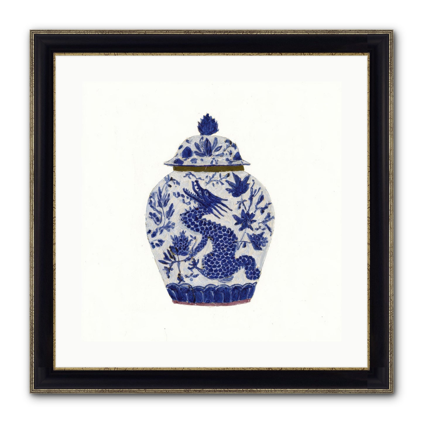 The Lavender Ledger Framed Print - Black & Gold 20x20