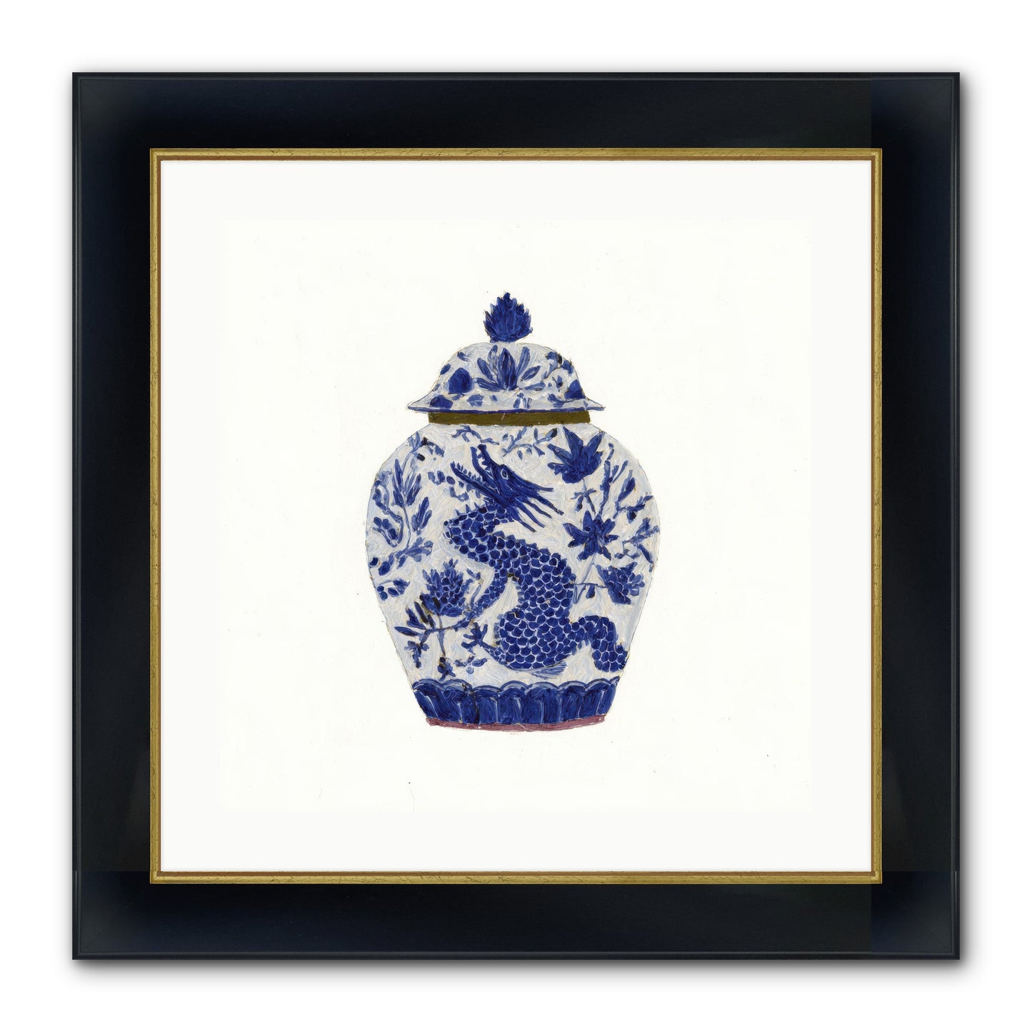 The Lavender Ledger Framed Print - Wide Black w/Gold 20x20