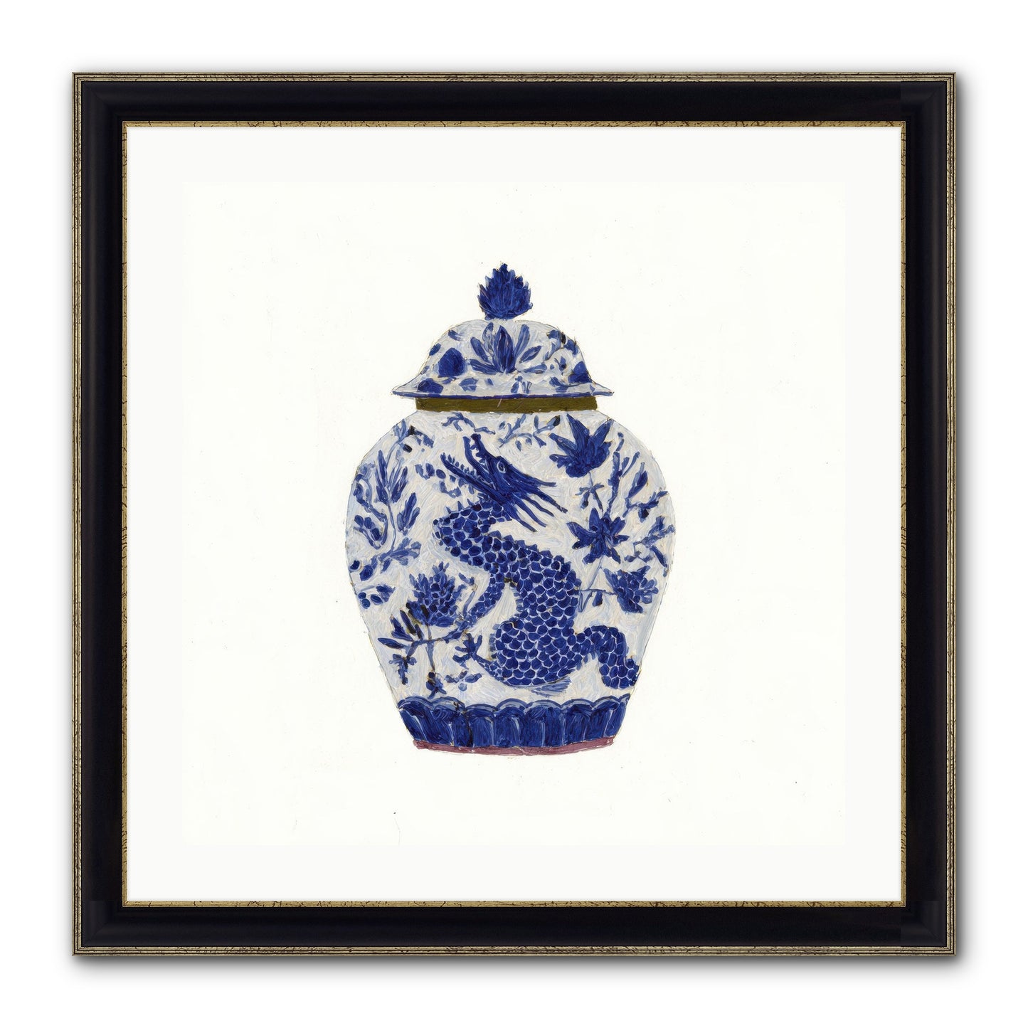 The Lavender Ledger Framed Print - Black & Gold 24x24