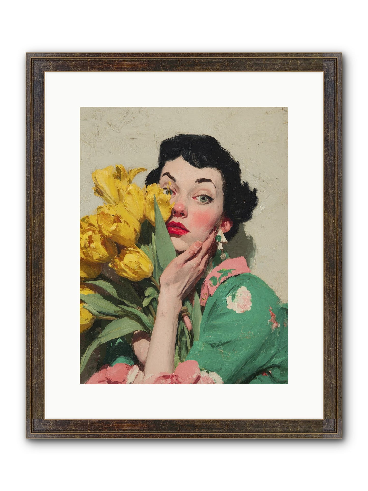 The Linen Conspiracy Framed Print - Slimwoods Black/Gold 12x16