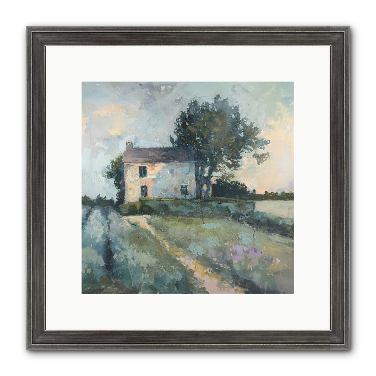 The Linen House Framed Print - Slimwoods Black/Silver 12x12