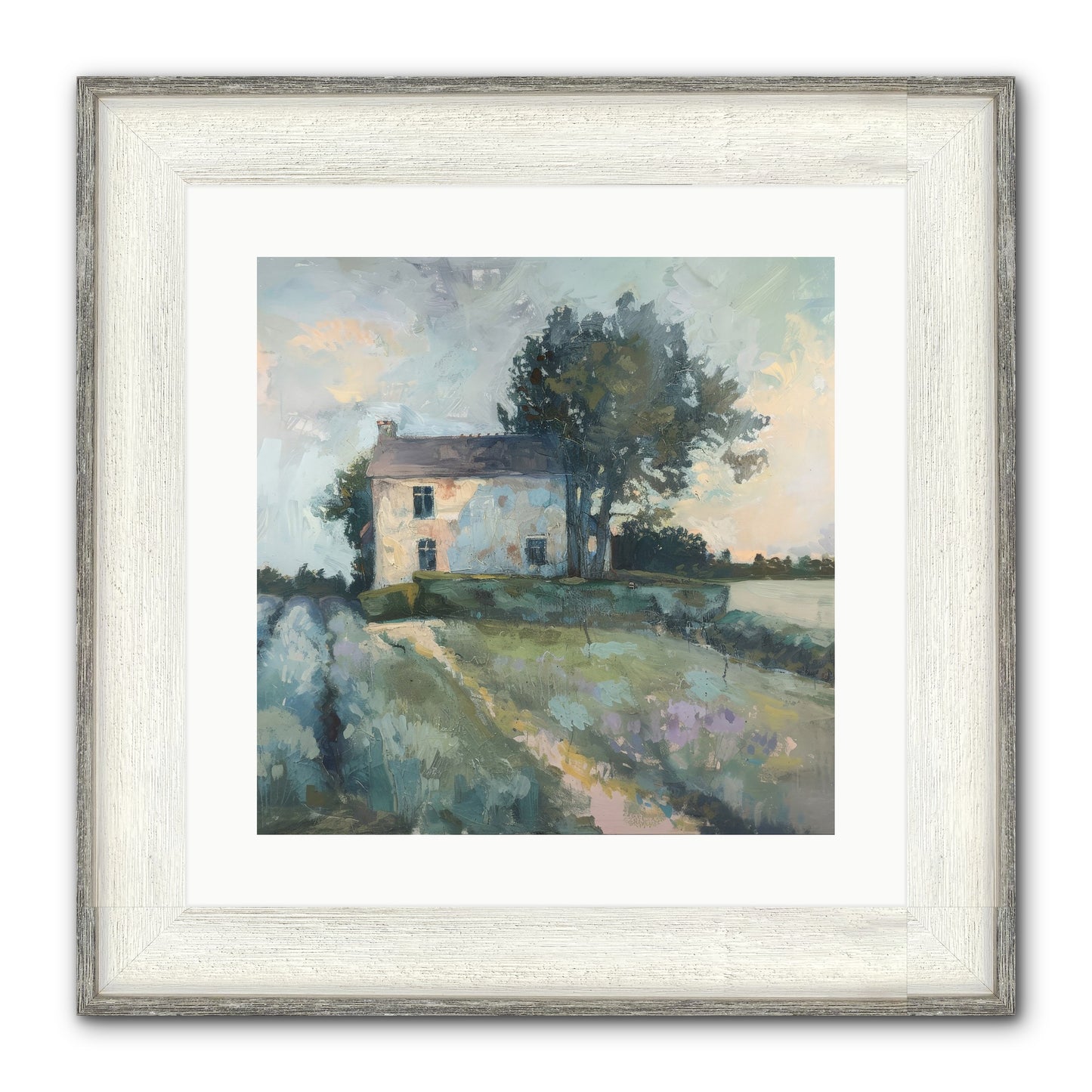 The Linen House Framed Print - Driftwood White 16x16