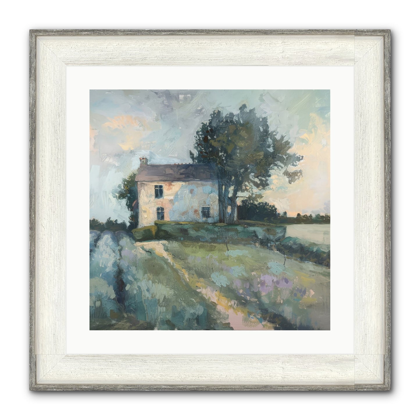The Linen House Framed Print - Driftwood White 20x20