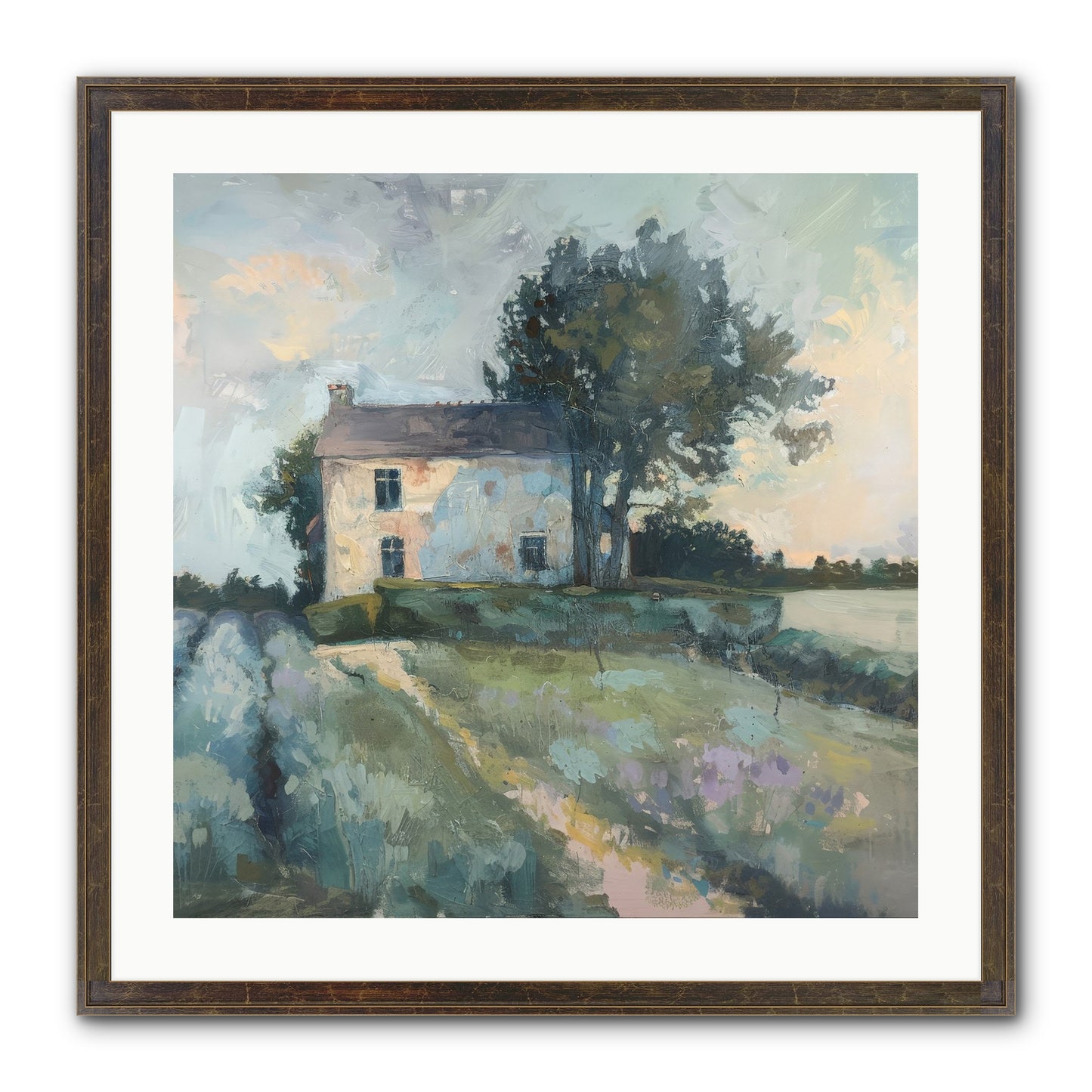 The Linen House Framed Print - Slimwoods Black/Gold 24x24