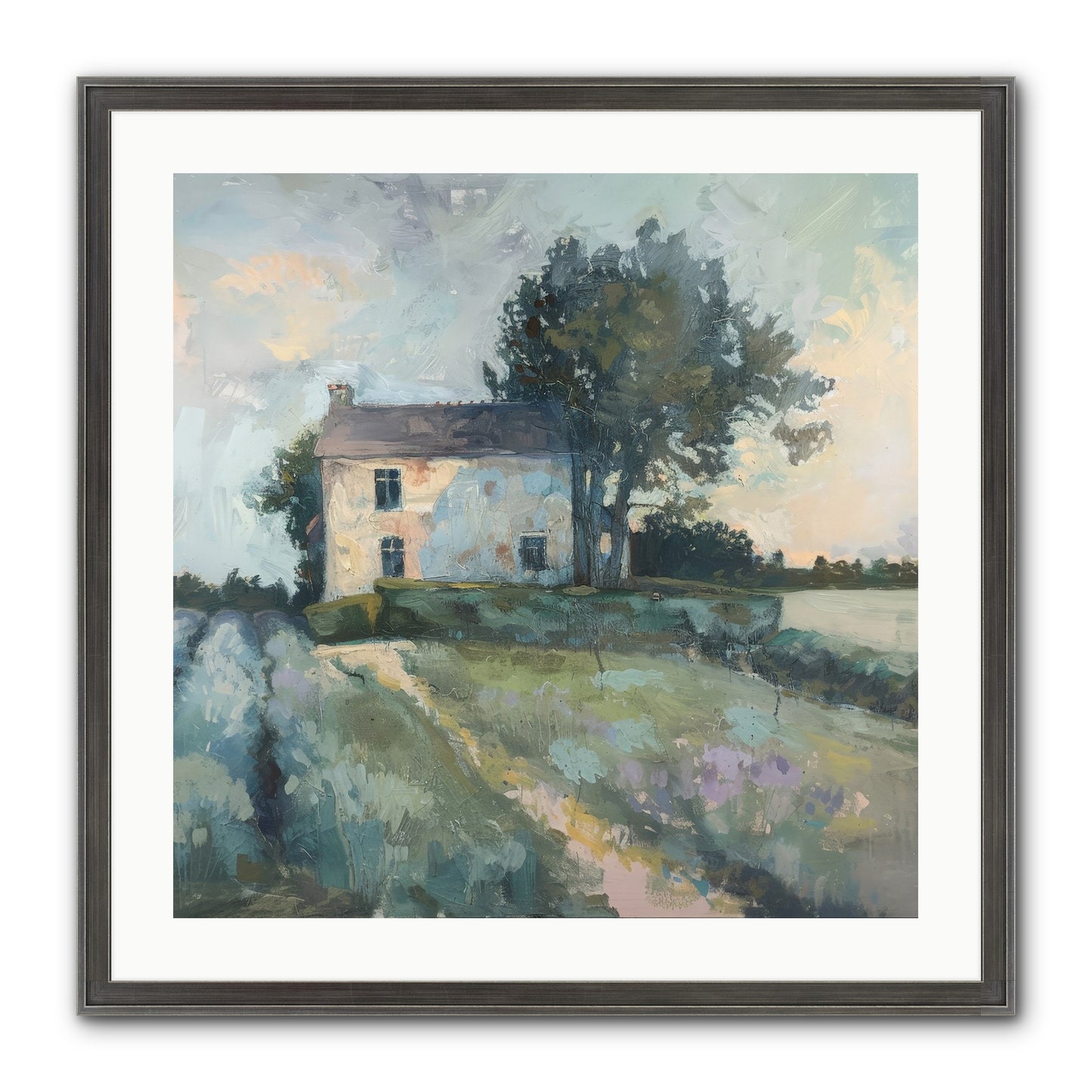 The Linen House Framed Print - Slimwoods Black/Silver 24x24