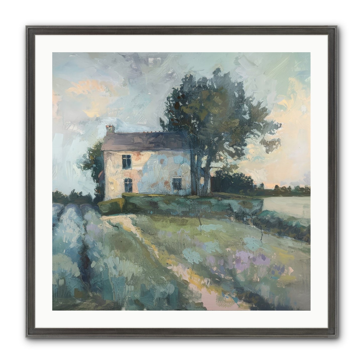 The Linen House Framed Print - Slimwoods Black/Silver 30x30