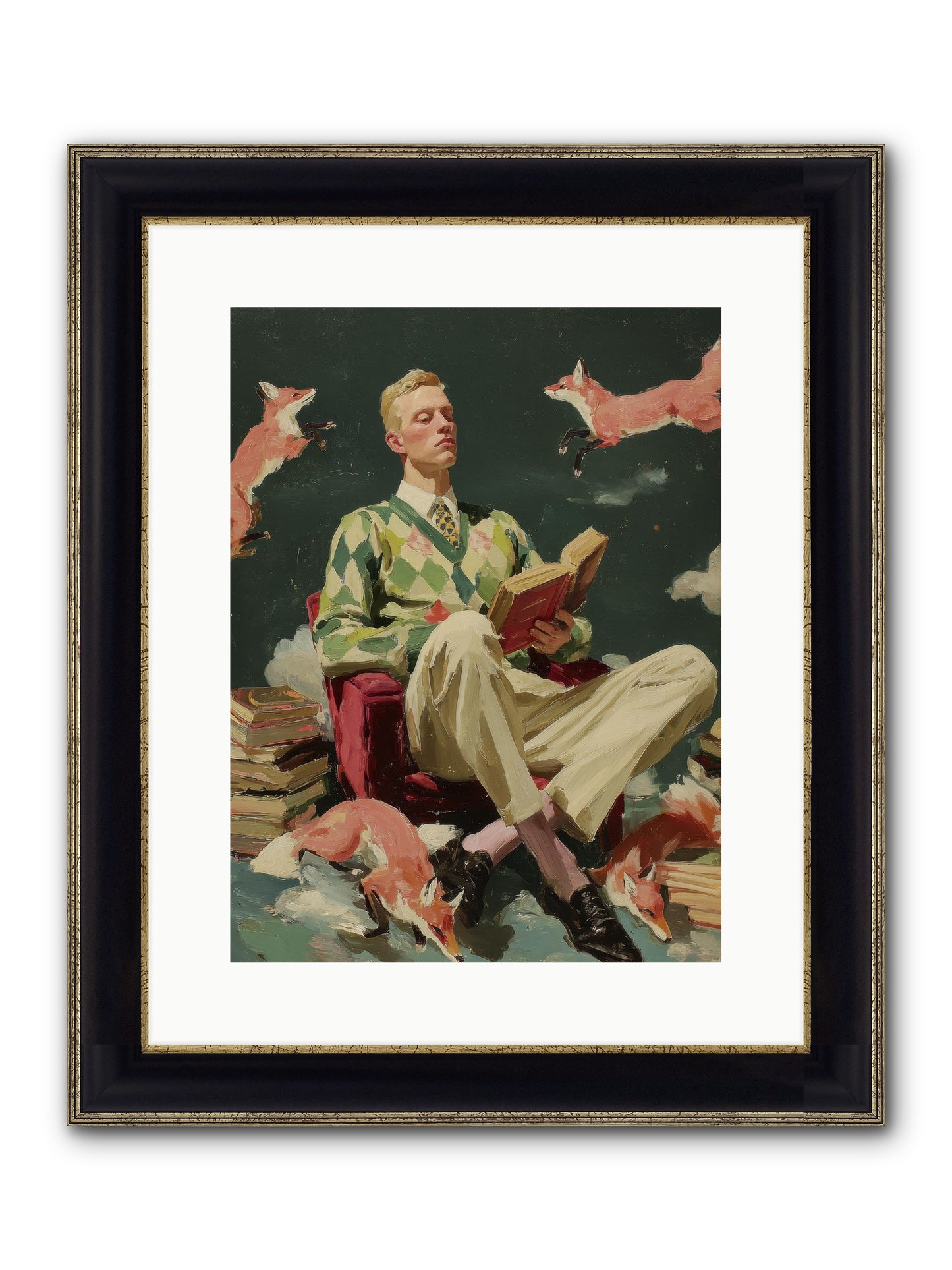 The Linen Salon Framed Print - Black & Gold 12x16