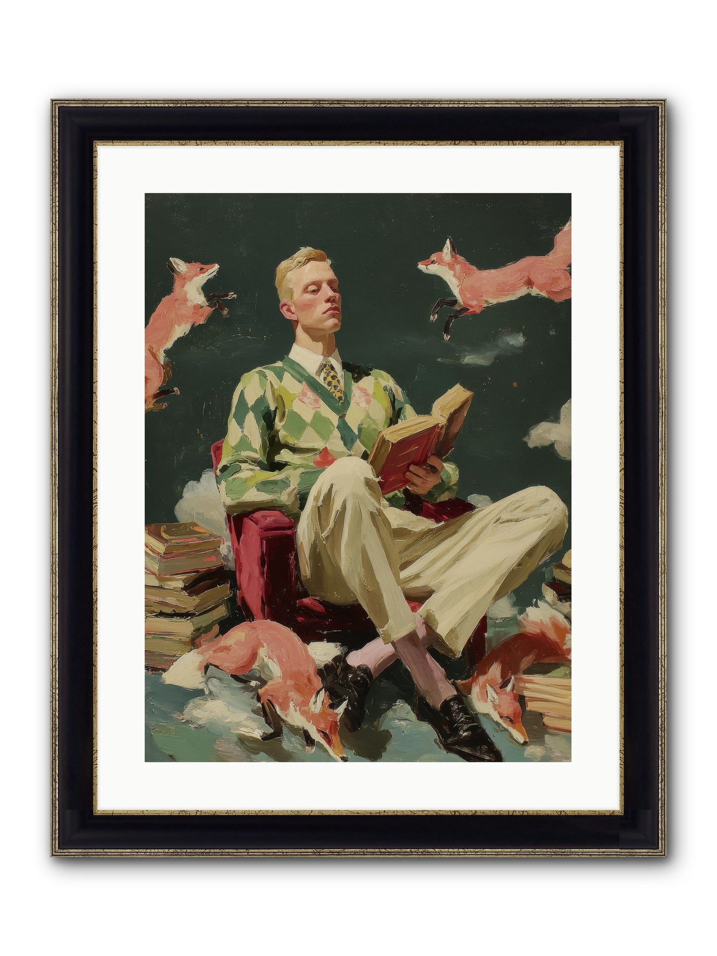 The Linen Salon Framed Print - Black & Gold 18x24