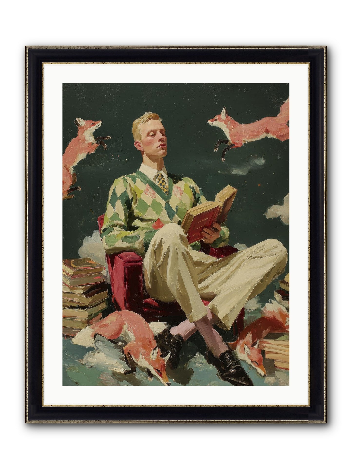 The Linen Salon Framed Print - Black & Gold 24x32