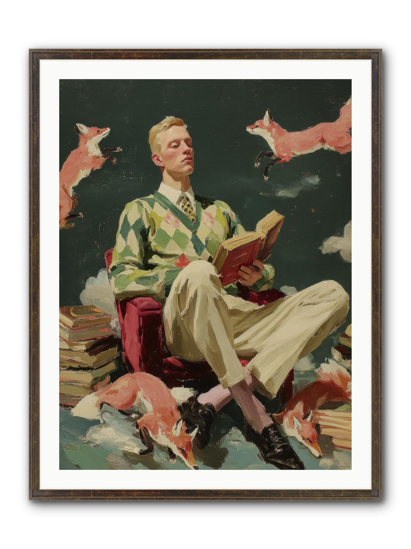 The Linen Salon Framed Print - Slimwoods Black/Gold 30x40