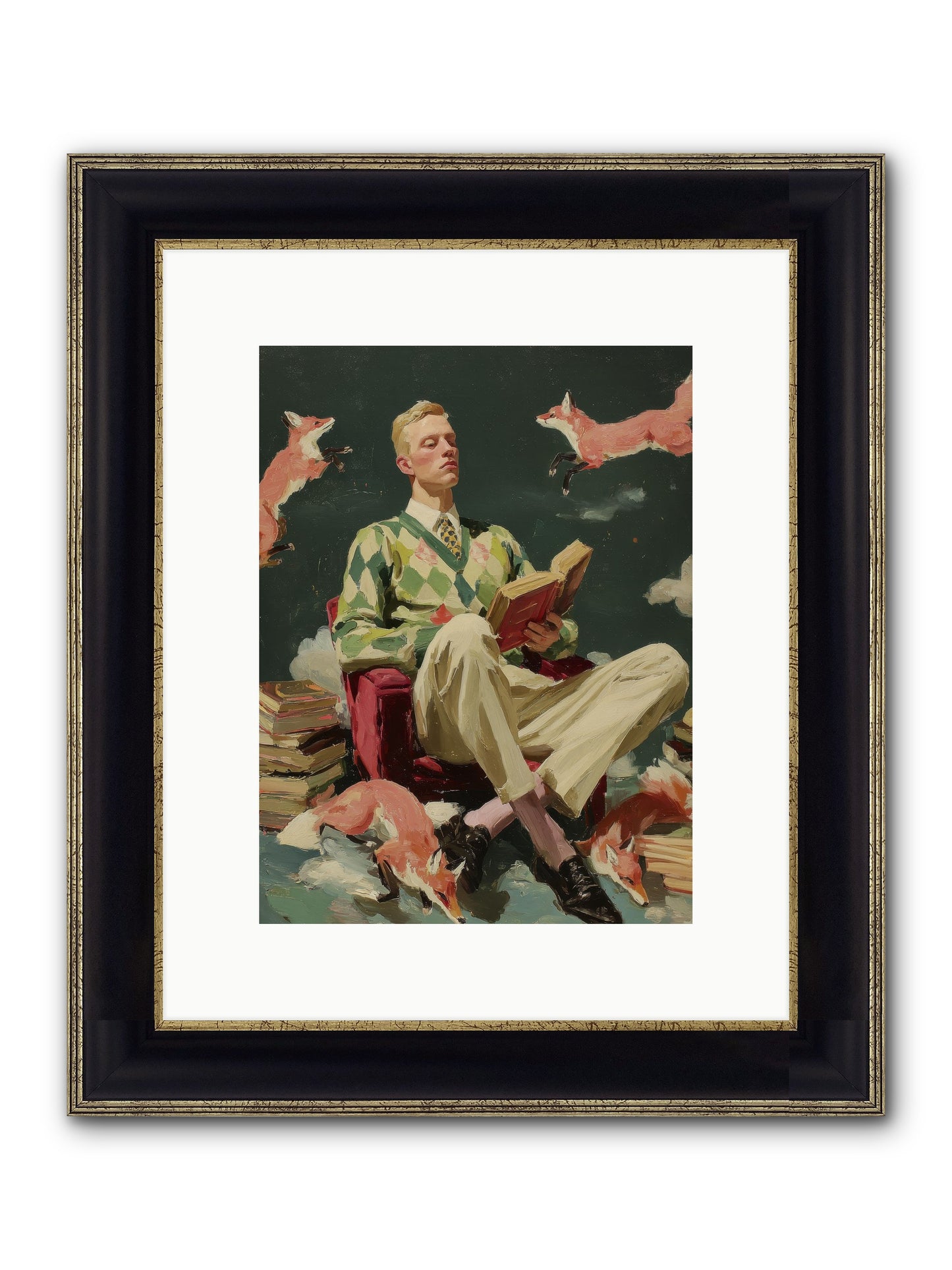 The Linen Salon Framed Print - Black & Gold 9x12
