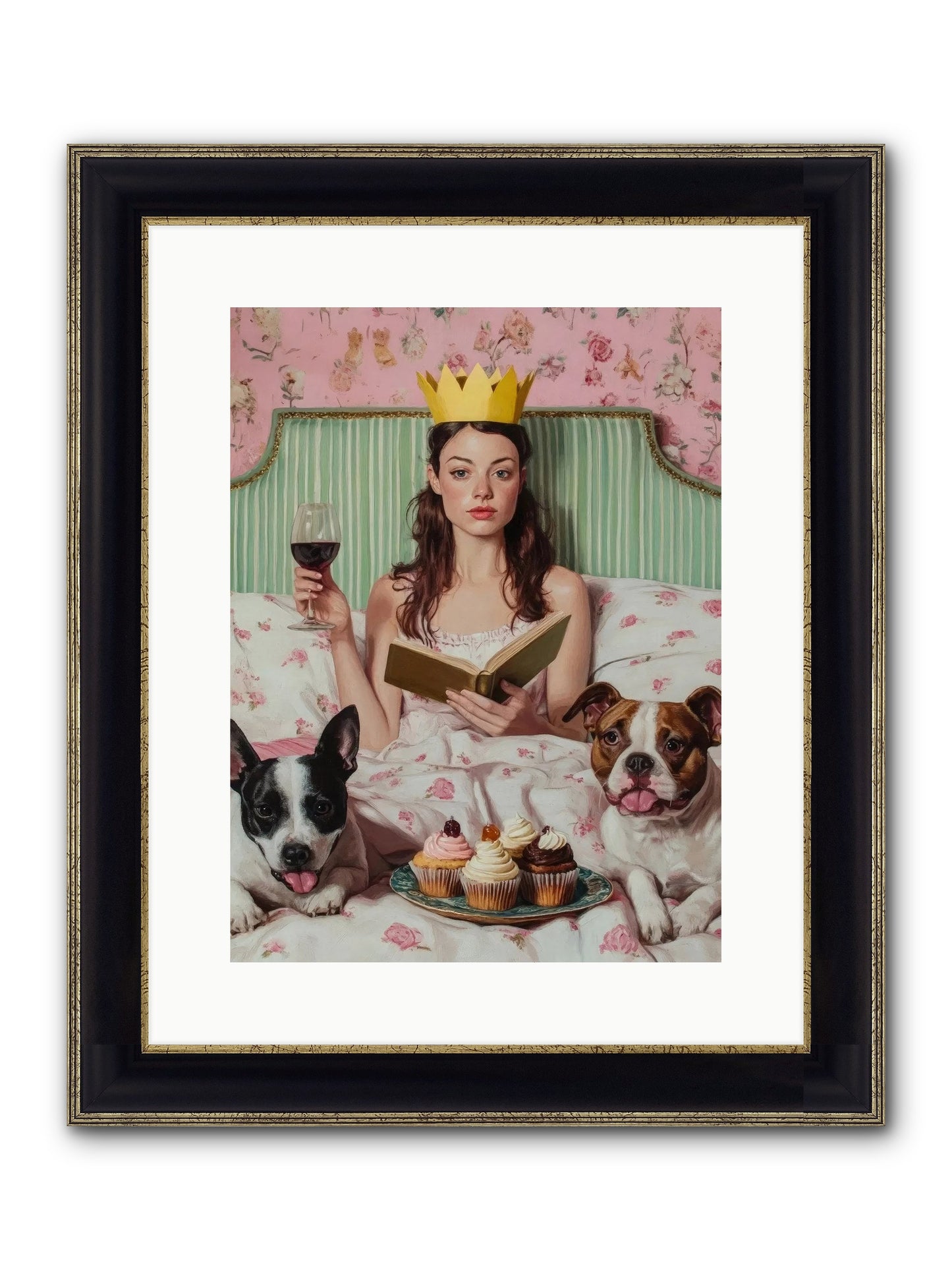 The Literary Feast Framed Print - Black & Gold 12x16