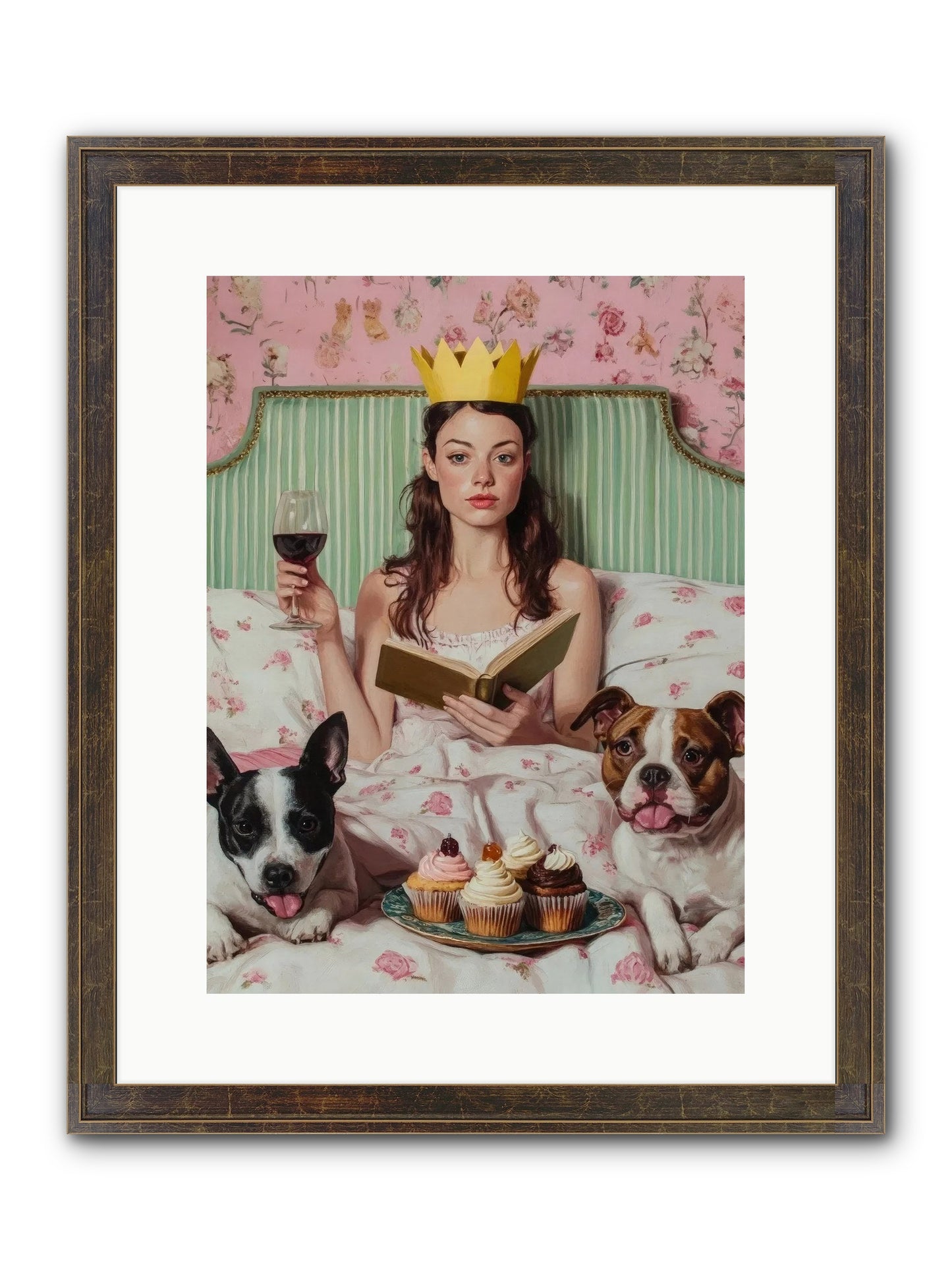 The Literary Feast Framed Print - Slimwoods Black/Gold 12x16