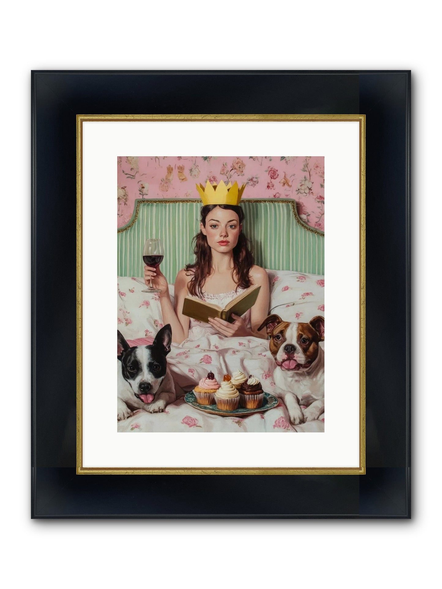 The Literary Feast Framed Print - Wide Black w/Gold 12x16