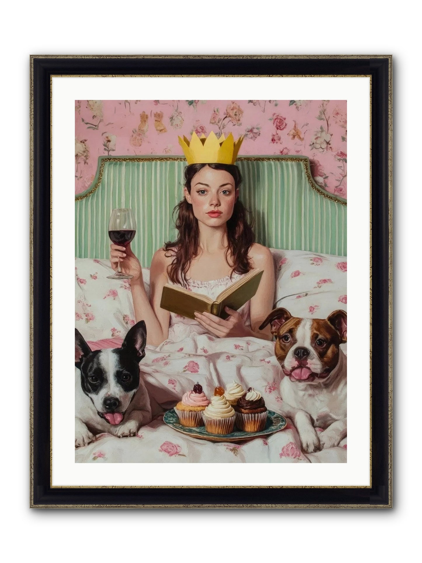 The Literary Feast Framed Print - Black & Gold 24x32