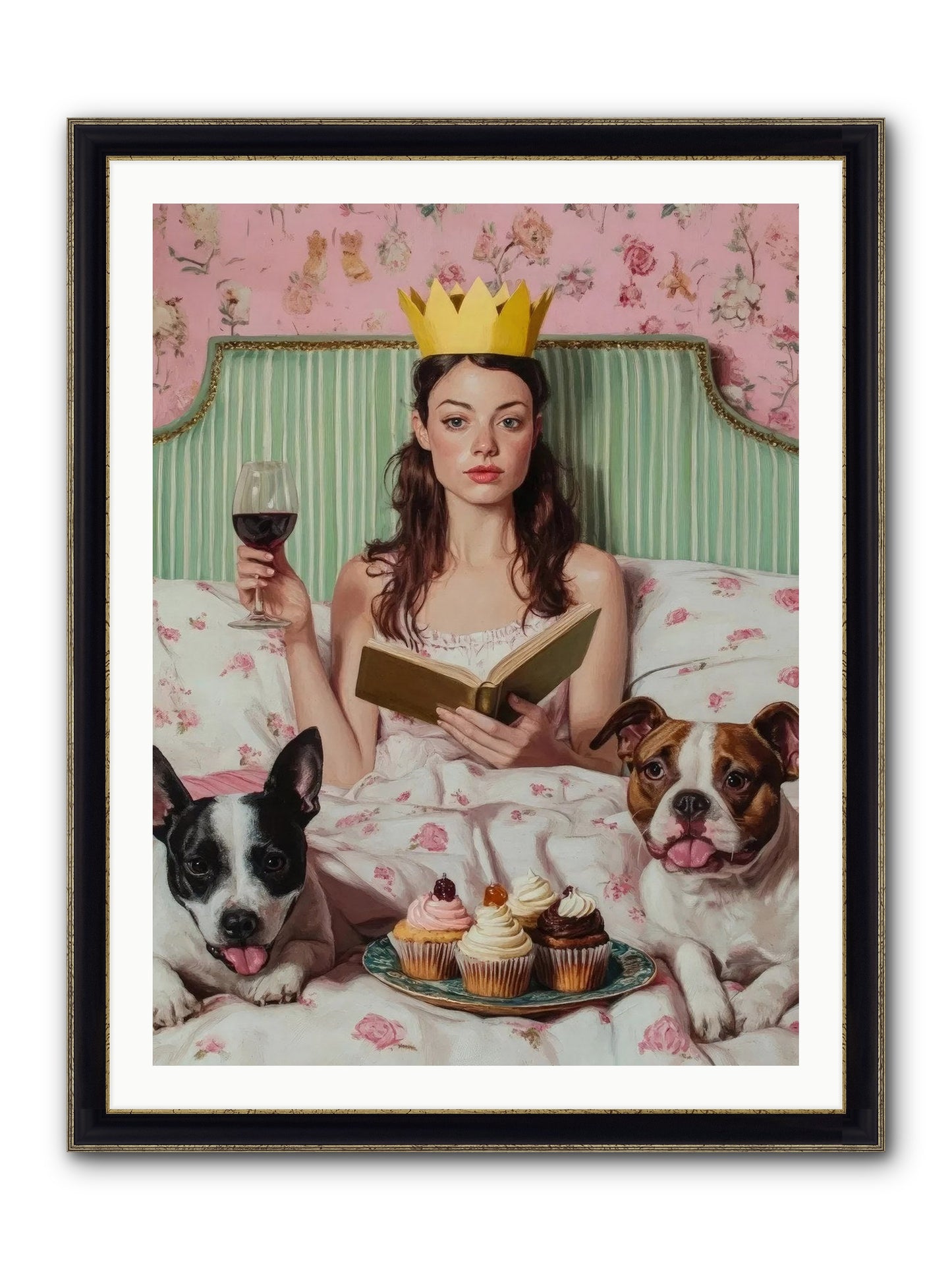 The Literary Feast Framed Print - Black & Gold 30x40