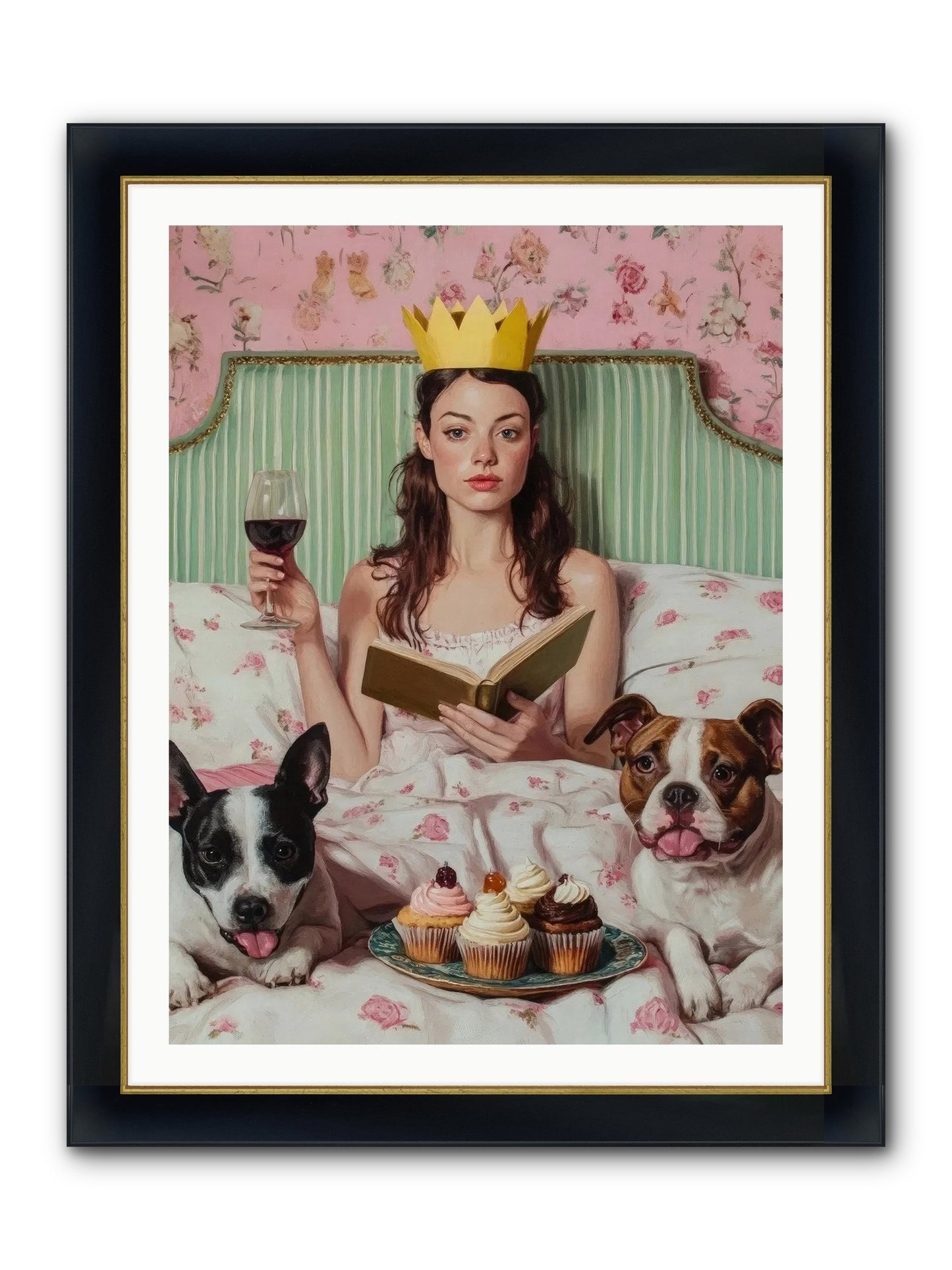 The Literary Feast Framed Print - Wide Black w/Gold 30x40