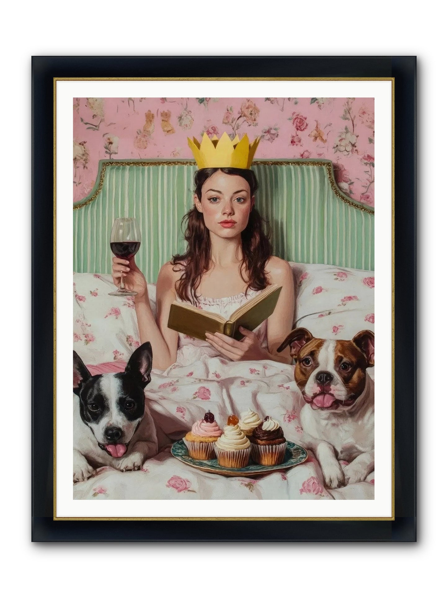 The Literary Feast Framed Print - Wide Black w/Gold 36x48