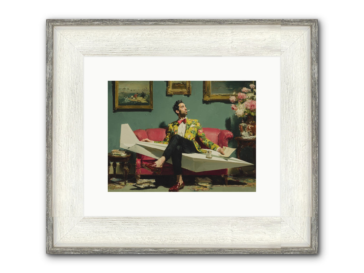 The Lost Passport Club Framed Print - Driftwood White 12x9