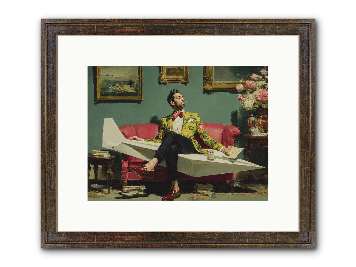 The Lost Passport Club Framed Print - Slimwoods Black/Gold 12x9