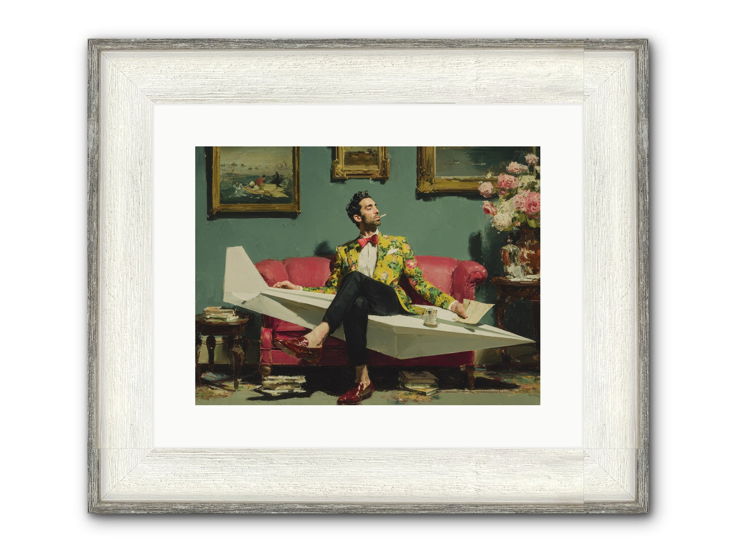 The Lost Passport Club Framed Print - Driftwood White 16x12