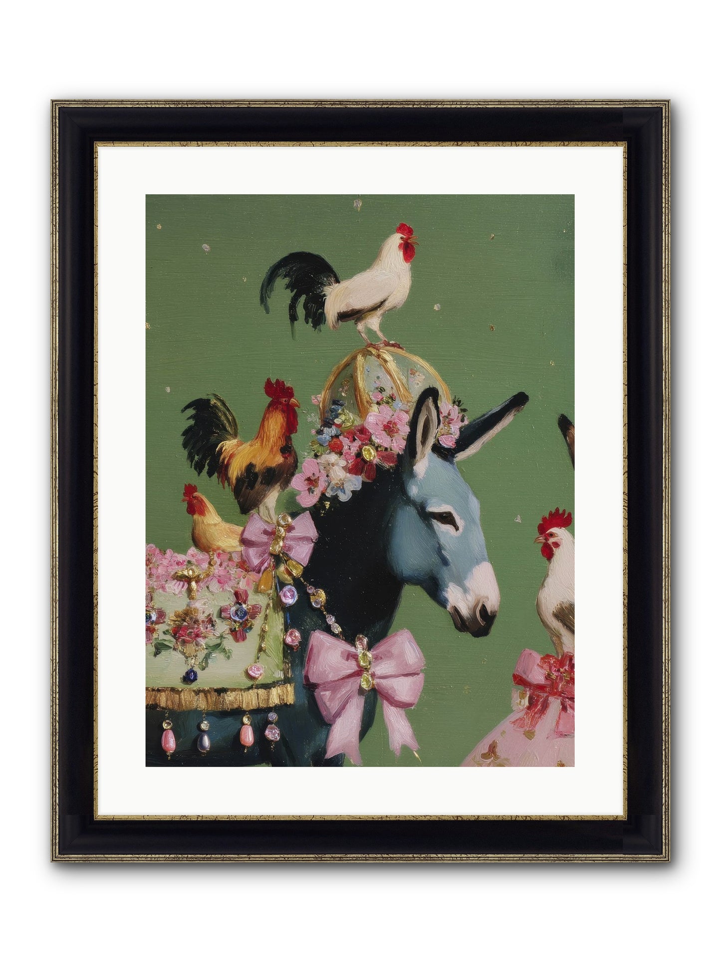 The Lovliest Gathering Framed Print - Black & Gold 18x24