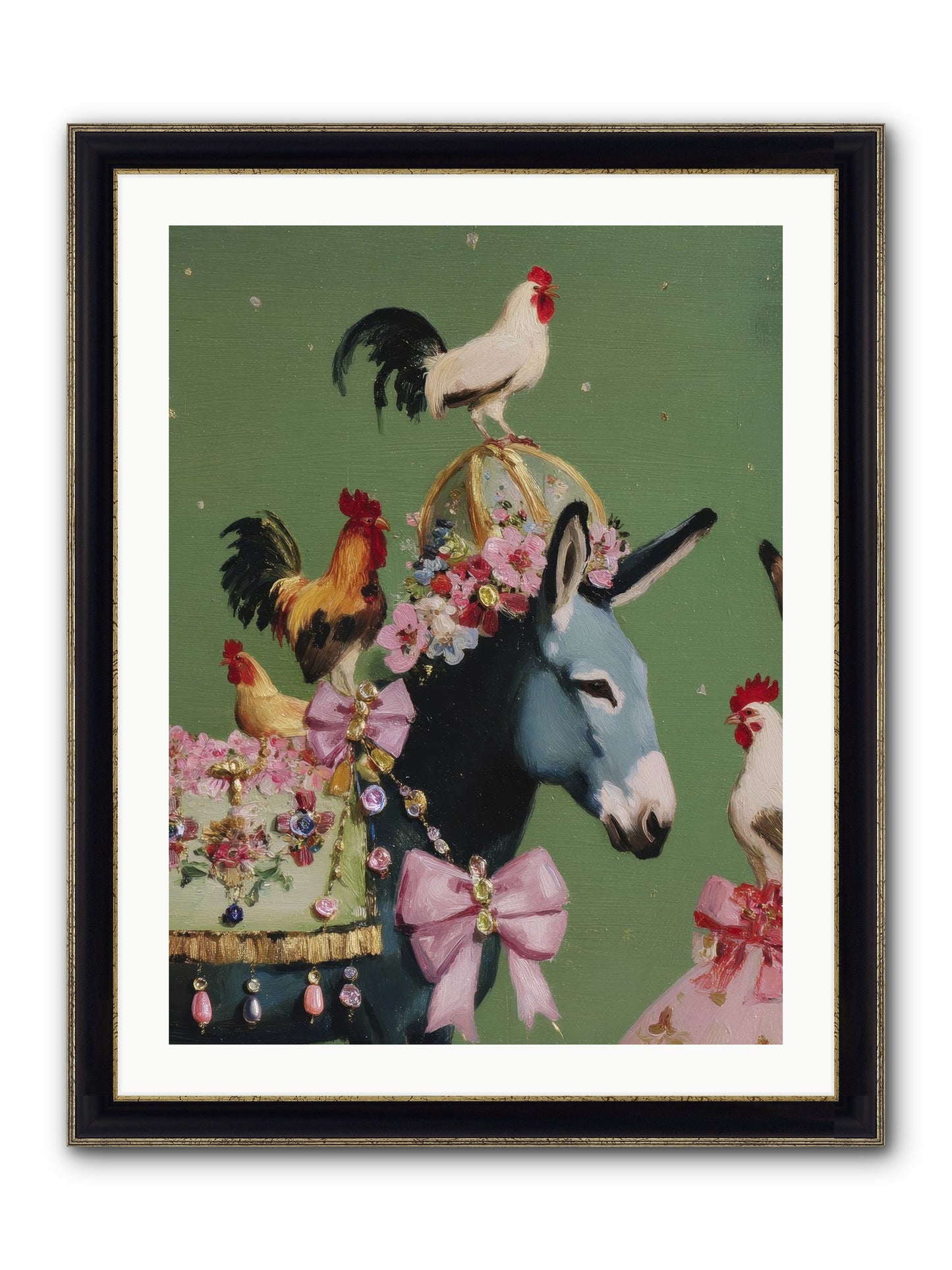 The Lovliest Gathering Framed Print - Black & Gold 24x32