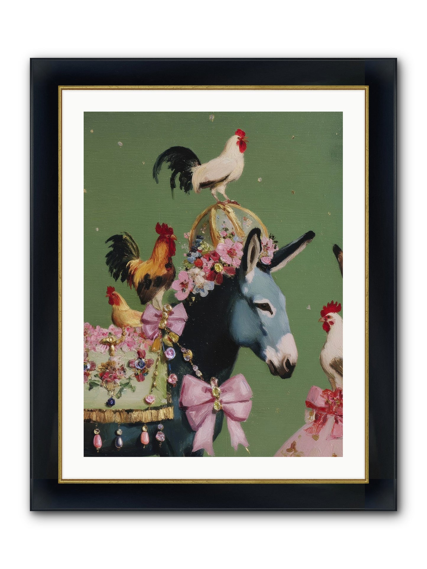 The Lovliest Gathering Framed Print - Wide Black w/Gold 24x32