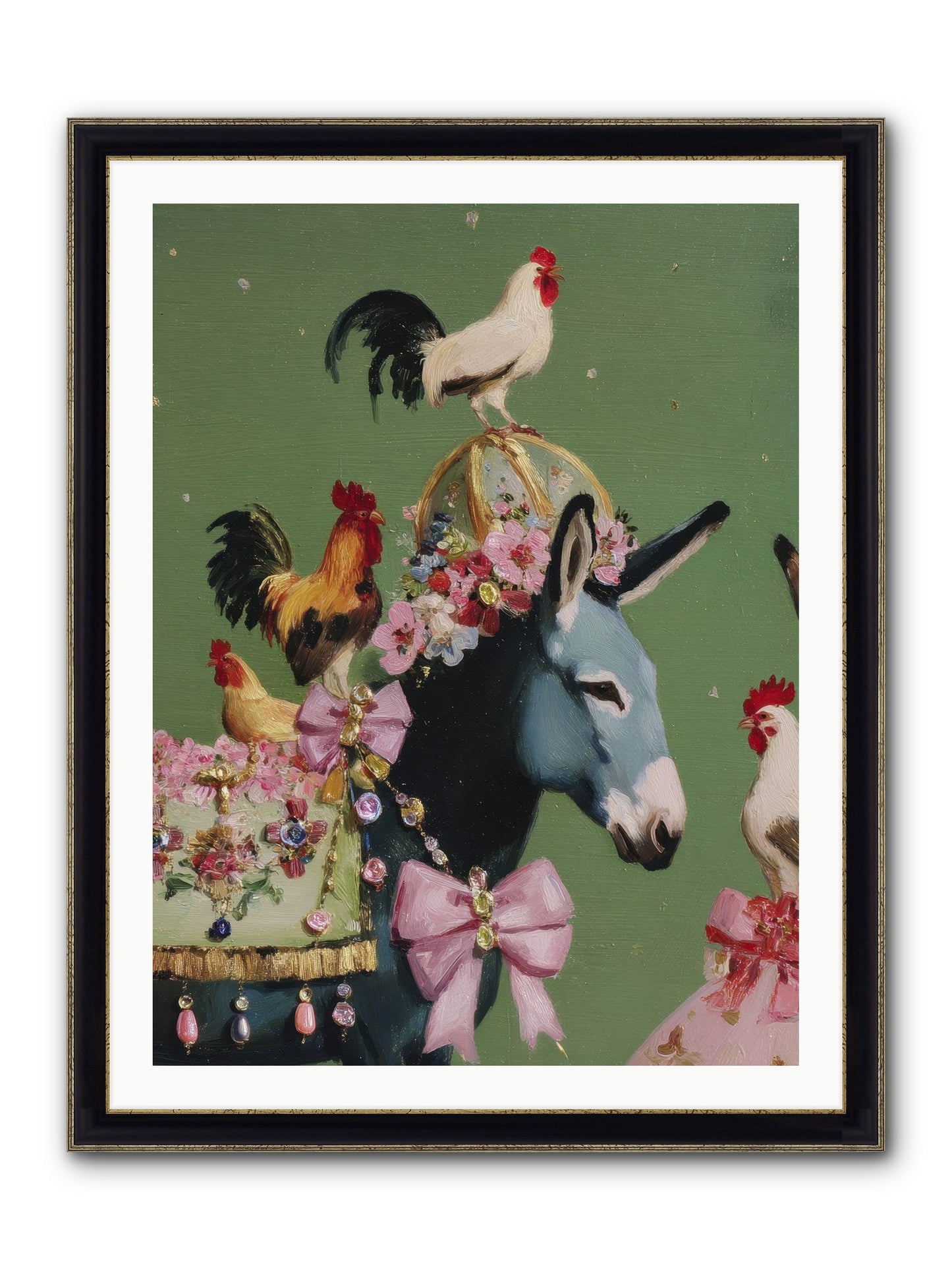 The Lovliest Gathering Framed Print - Black & Gold 30x40