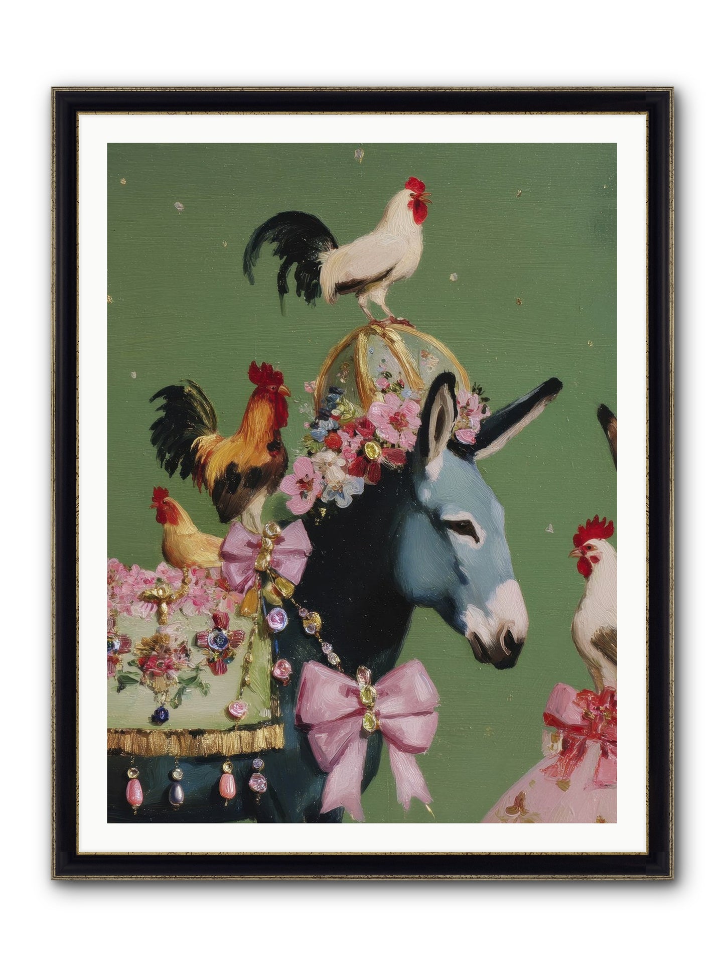 The Lovliest Gathering Framed Print - Black & Gold 36x48