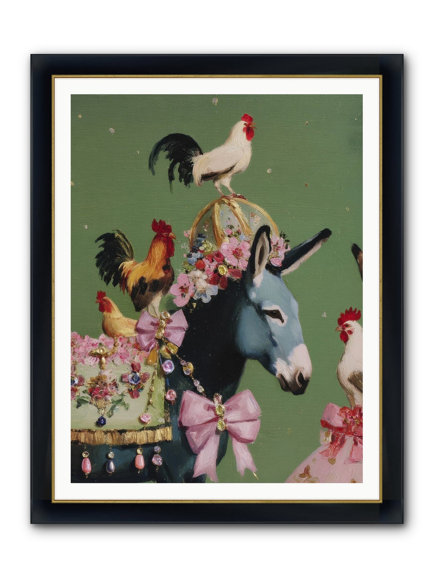 The Lovliest Gathering Framed Print - Wide Black w/Gold 36x48