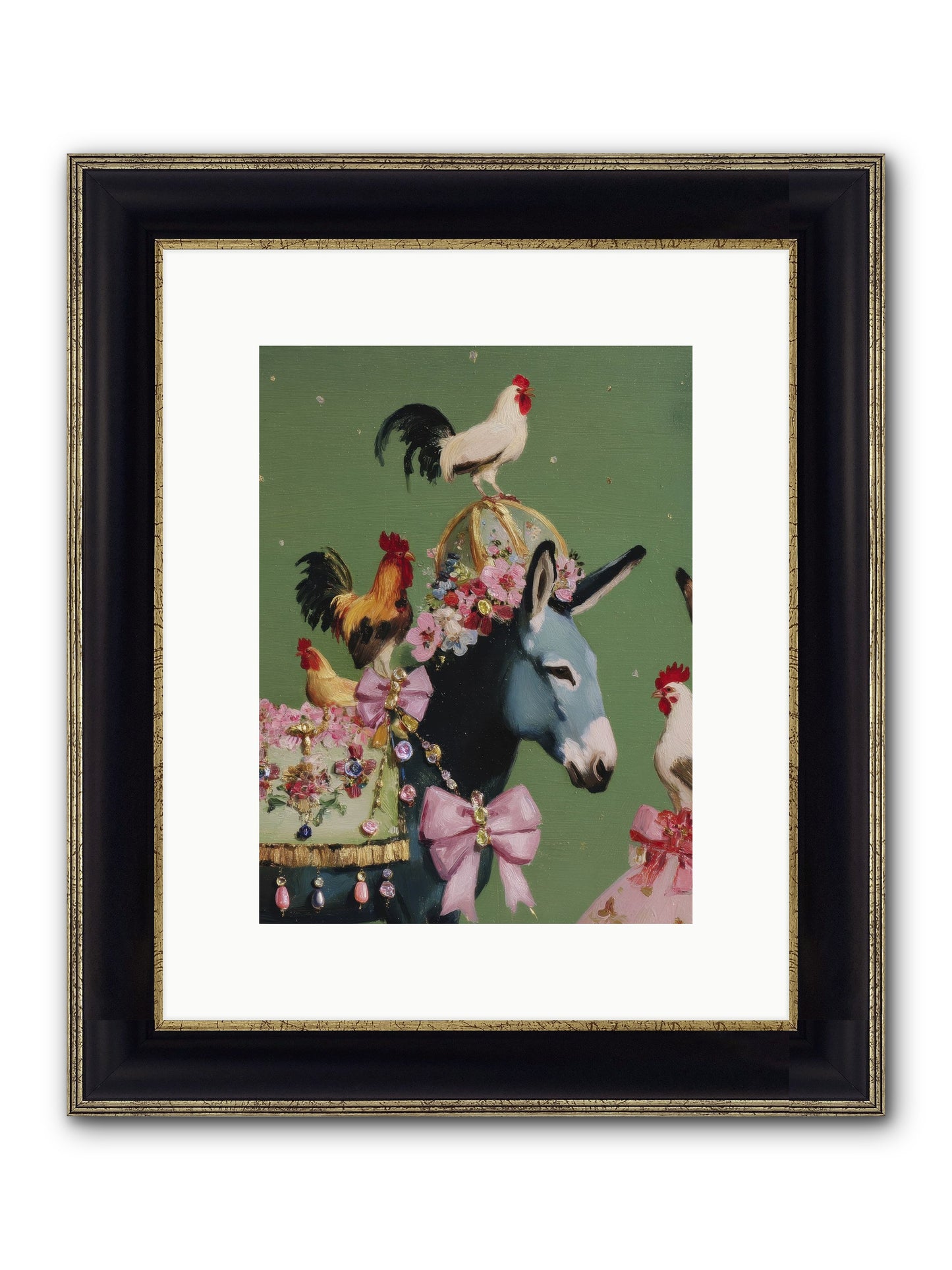 The Lovliest Gathering Framed Print - Black & Gold 9x12
