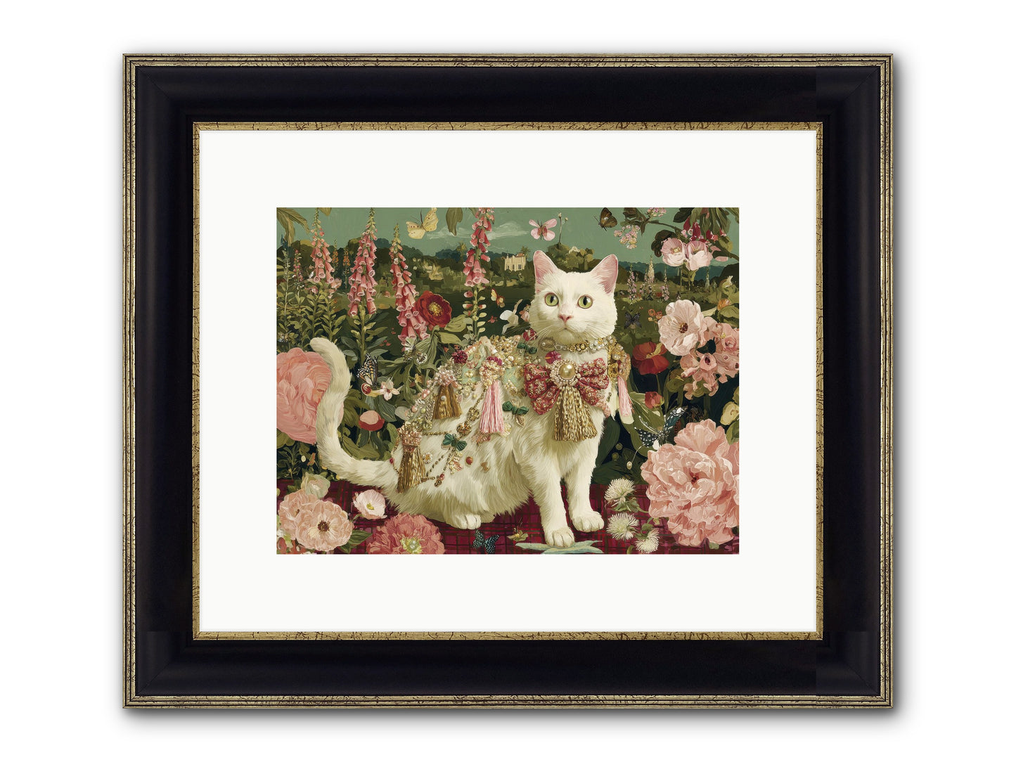 The Loyal Bloom Framed Print - Black & Gold 12x9