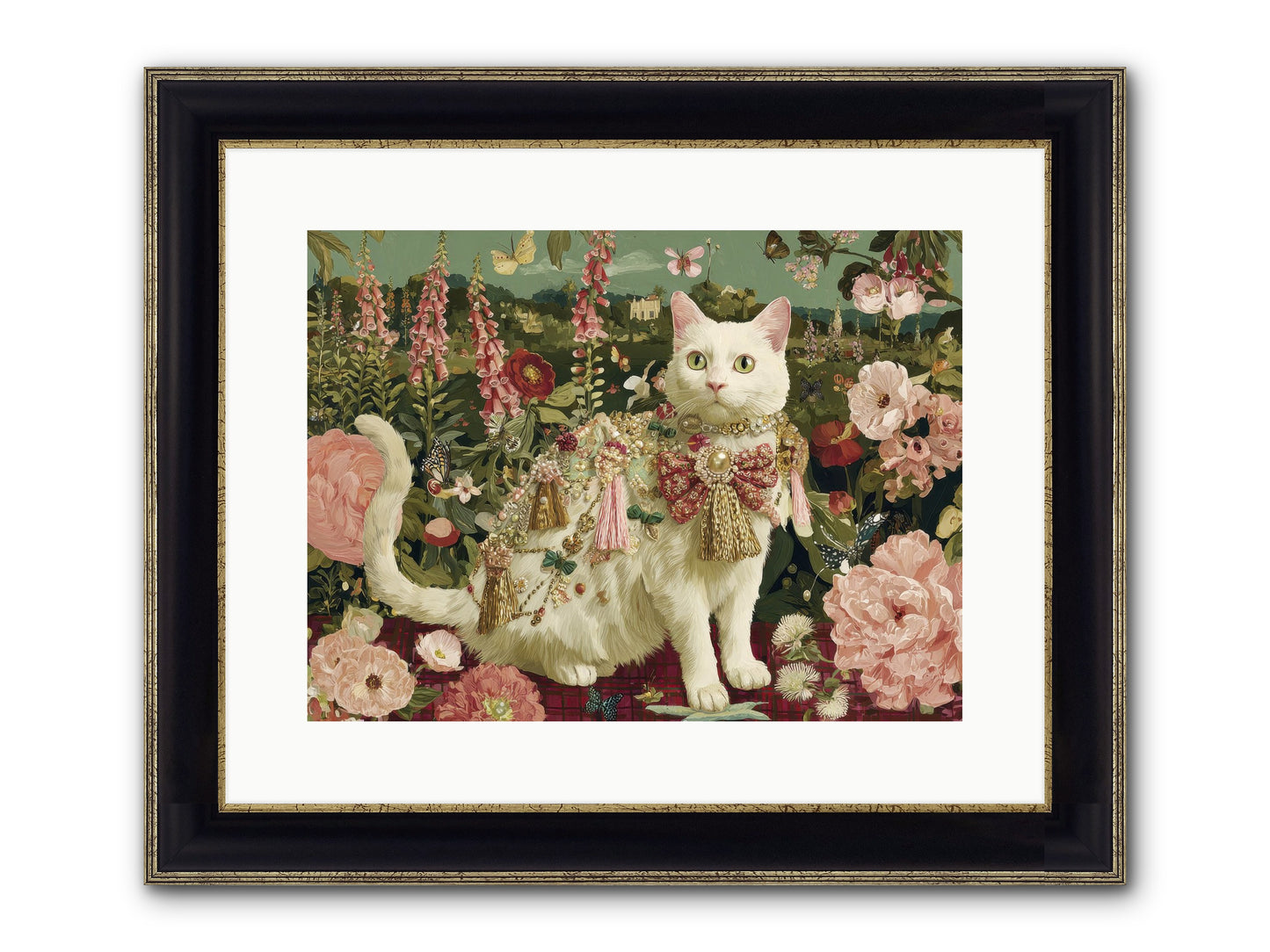 The Loyal Bloom Framed Print - Black & Gold 16x12