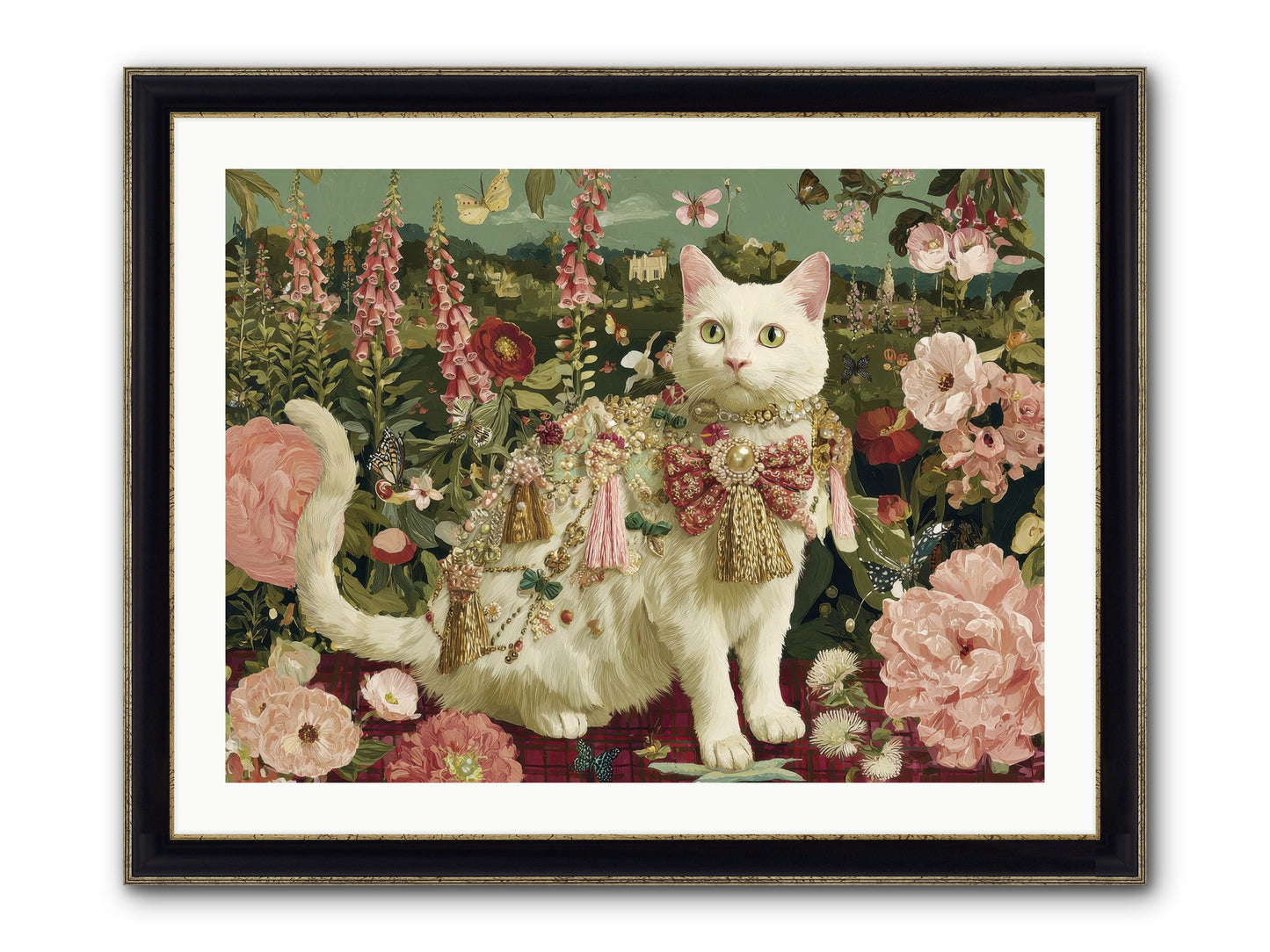 The Loyal Bloom Framed Print - Black & Gold 32x24