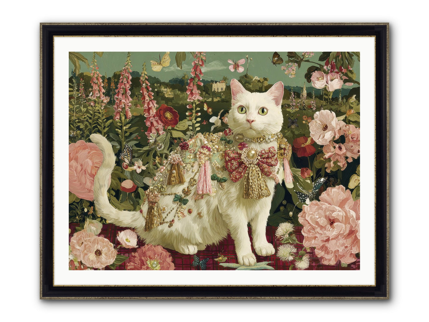 The Loyal Bloom Framed Print - Black & Gold 40x30